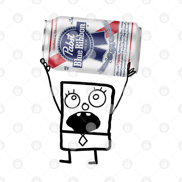 Pabst Blue Ribbon Doodlebob T Shirt