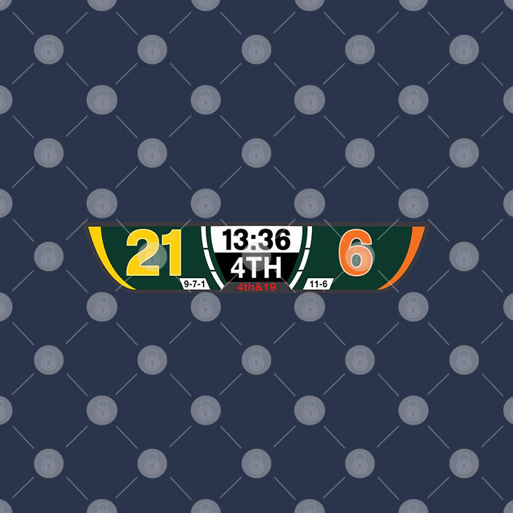 Packers 21 Bears 6 Scoreboard Fourth Quarter Football T Shirt