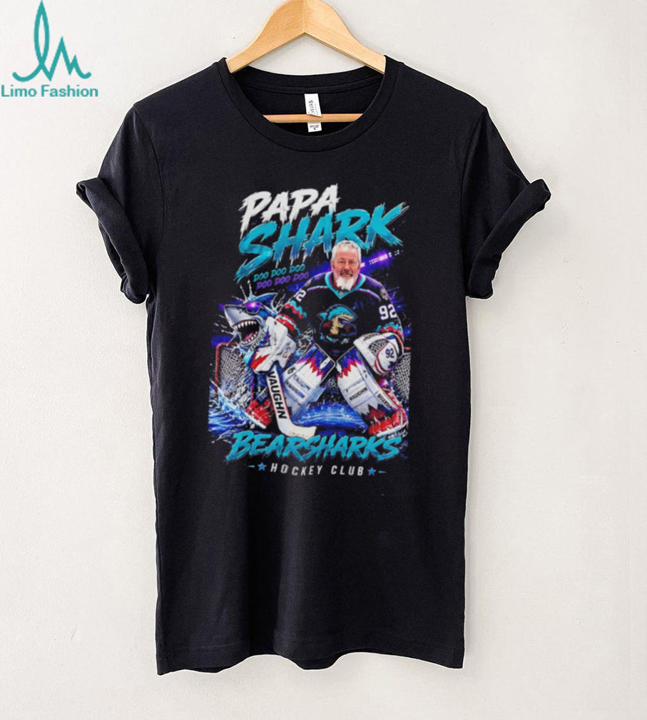 Papa Shark Bearsharks Hockey Club number 92 vintage shirt
