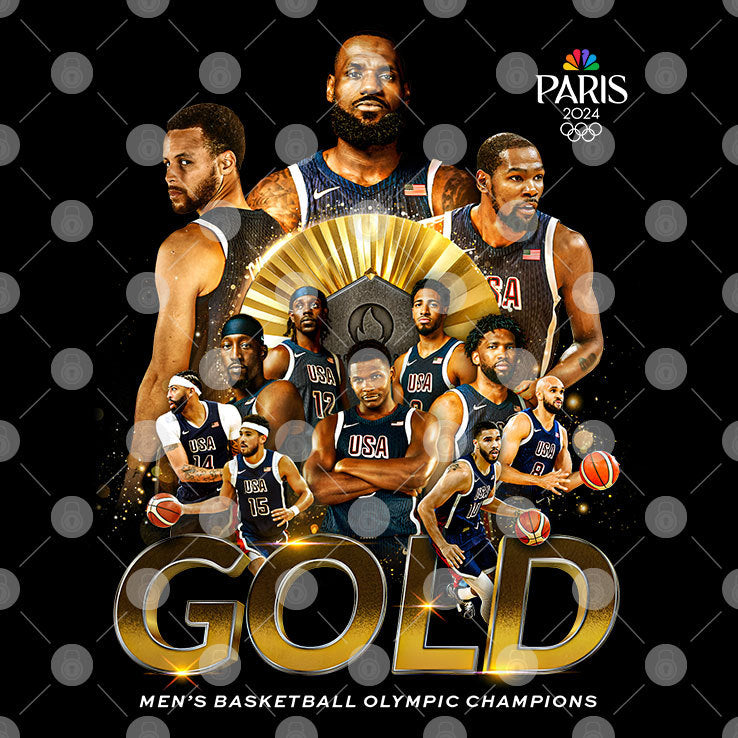 Paris 2024 Gold Men’s Basketball Olympic Champions Shirt