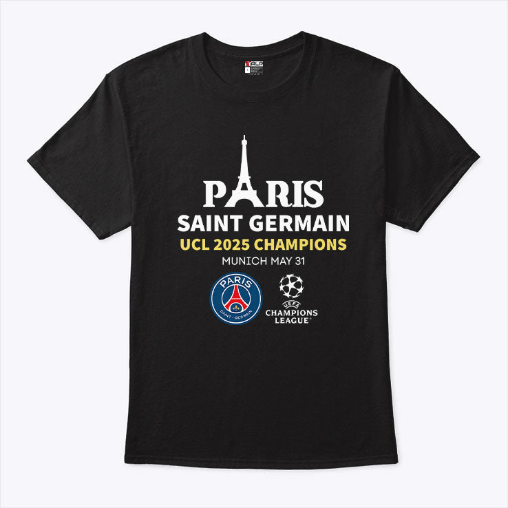 Paris Saint-Germain UCL 2025 Champions Munich May 31 T Shirt
