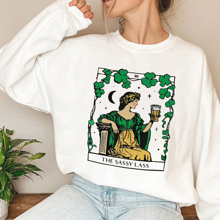Patrick’s Day The Sassy Lass Tarot Card T Shirt