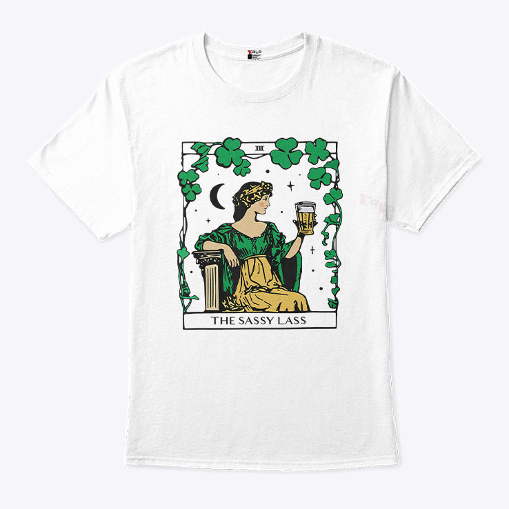 Patrick’s Day The Sassy Lass Tarot Card T Shirt
