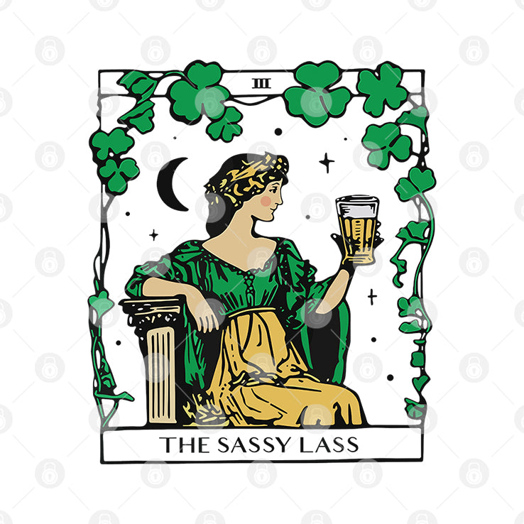 Patrick’s Day The Sassy Lass Tarot Card T Shirt