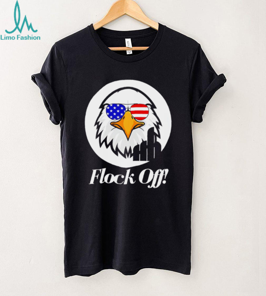 Patriotic Eagle Flock Off American Sunglasses Graphic T Shirt