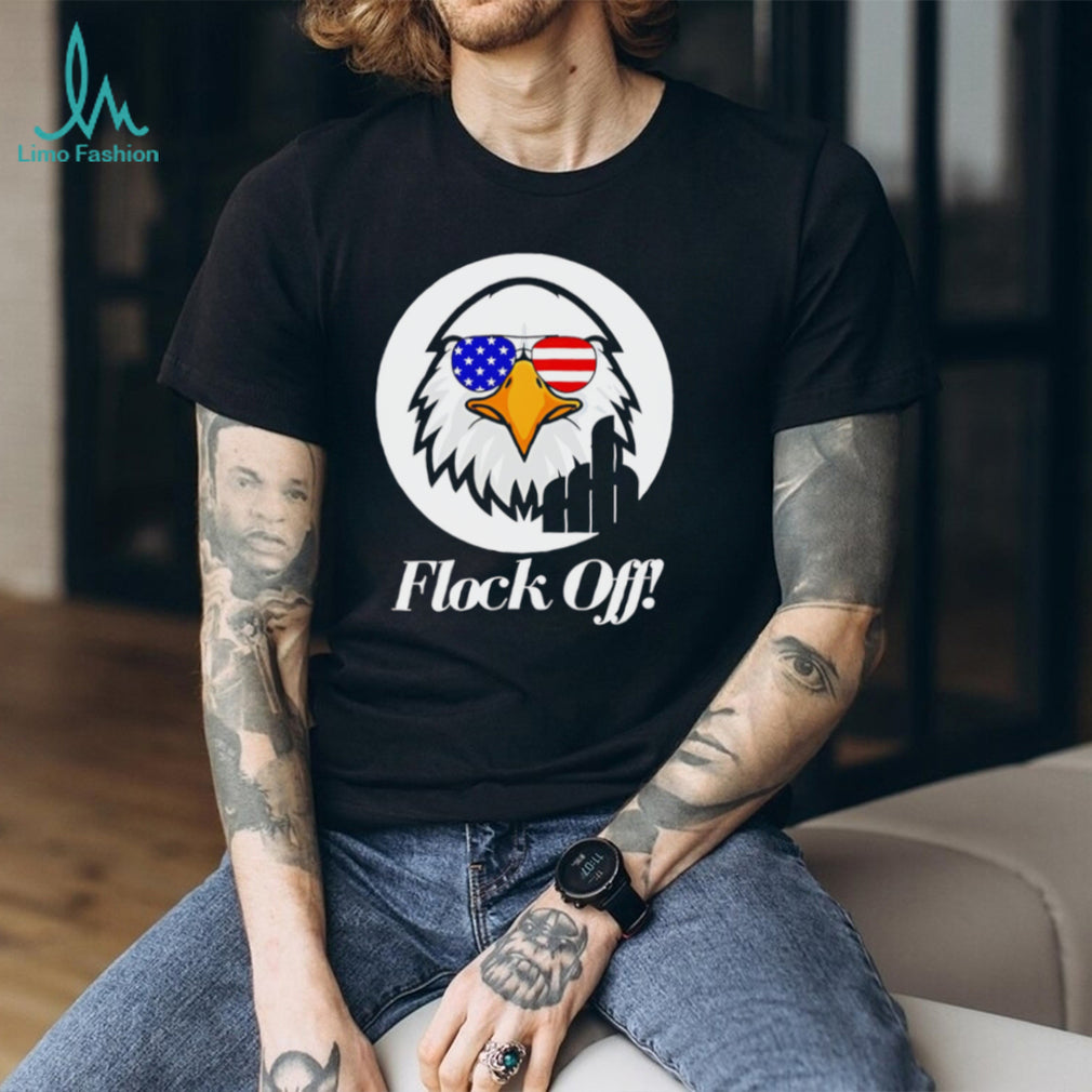 Patriotic Eagle Flock Off American Sunglasses Graphic T Shirt