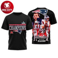 Patriots AFC Champions 2025 Team Roster Graphic Two Sided Shirt