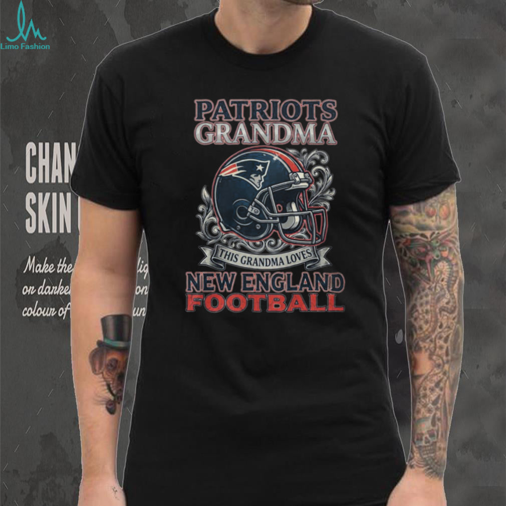 Patriots Grandma New England Football Fan Floral Helmet T Shirt