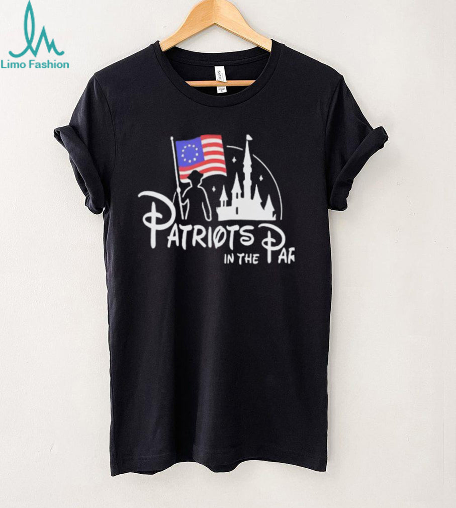 Patriots In The Park American Flag Castle Silhouette Patriotic T shirt