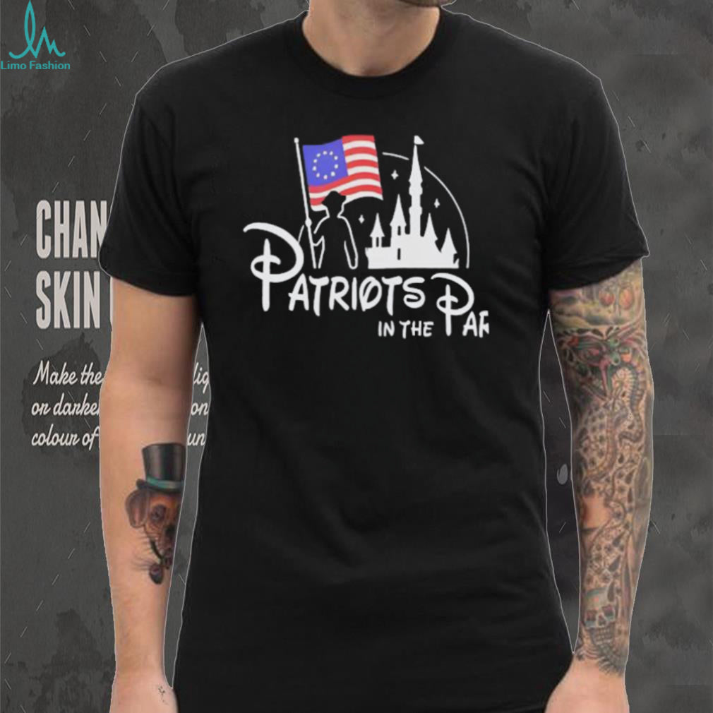 Patriots In The Park American Flag Castle Silhouette Patriotic T shirt