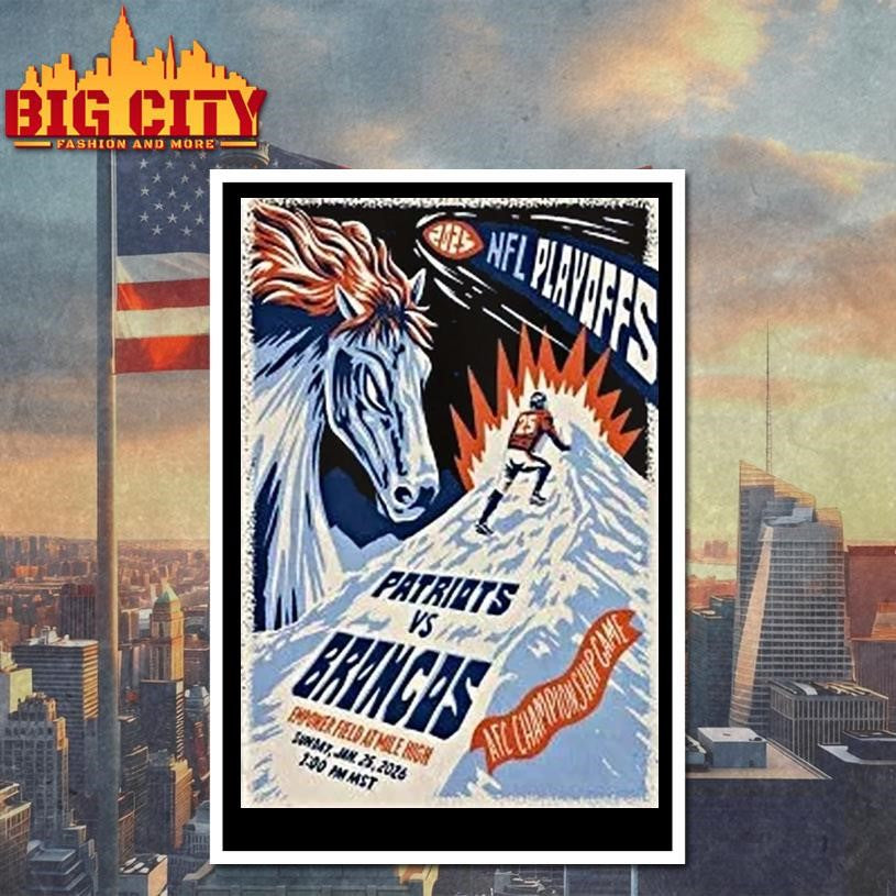 Patriots Vs Broncos Jan 25 2026 Afc Championship Game Shirt