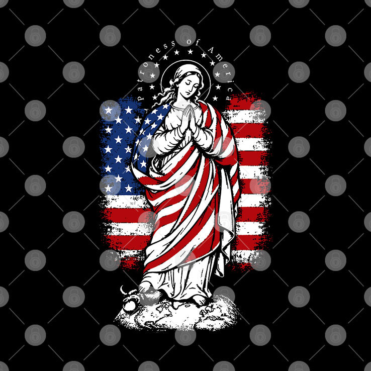 Patroness Of The USA Blessed Virgin Mary Catholic Art T Shirt