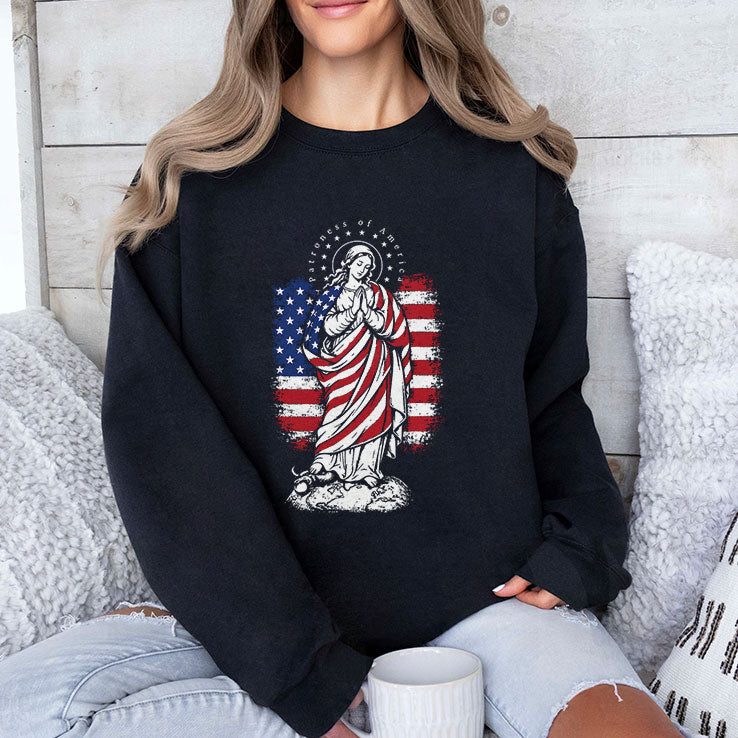 Patroness Of The USA Blessed Virgin Mary Catholic Art T Shirt