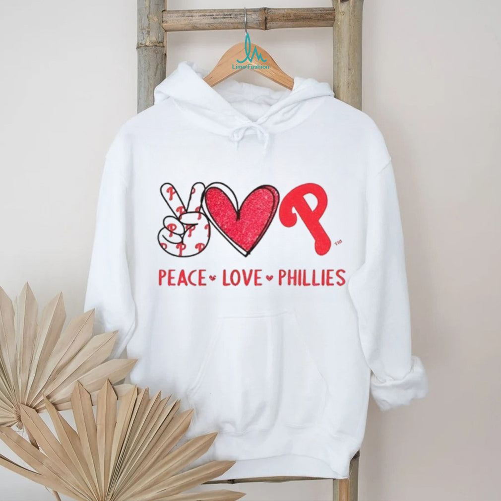 Peace Love Philadelphia Phillies Baseball Team Logo Fan T Shirt