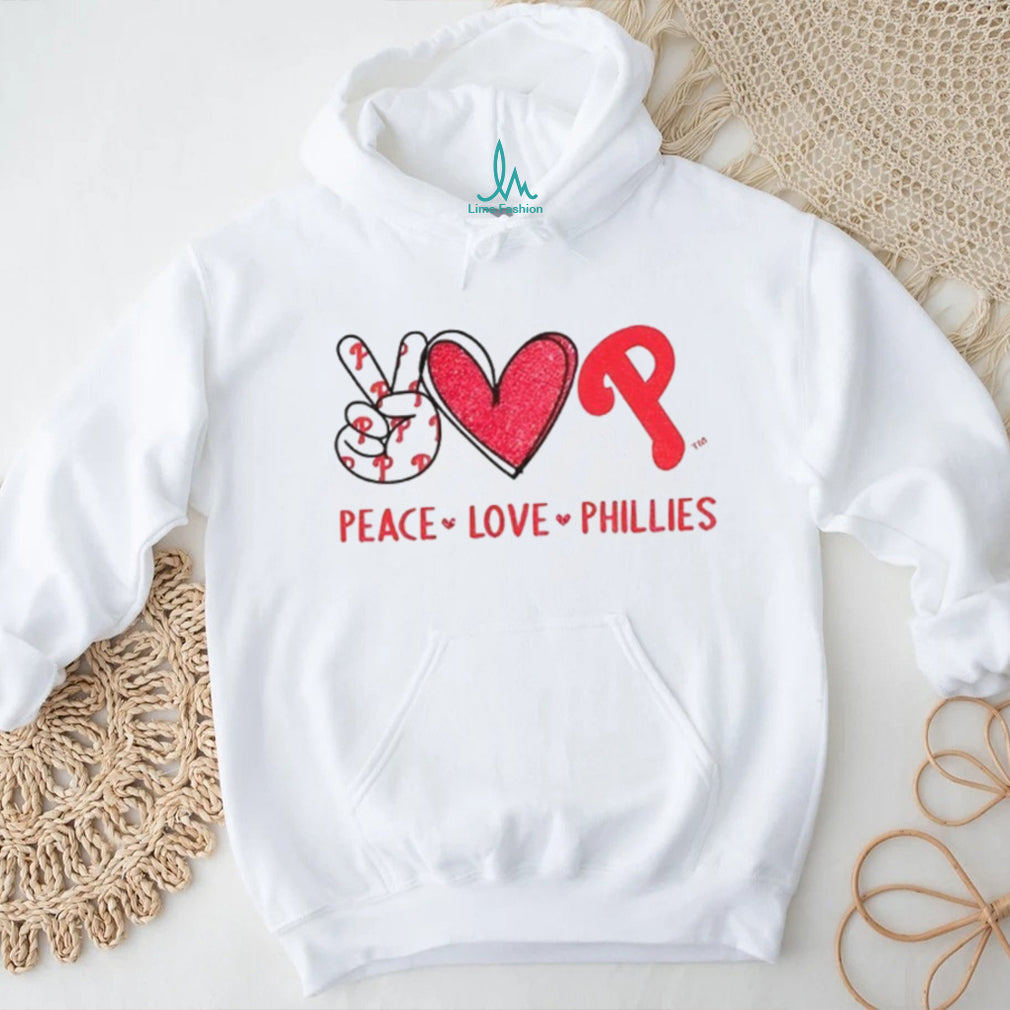 Peace Love Philadelphia Phillies Baseball Team Logo Fan T Shirt