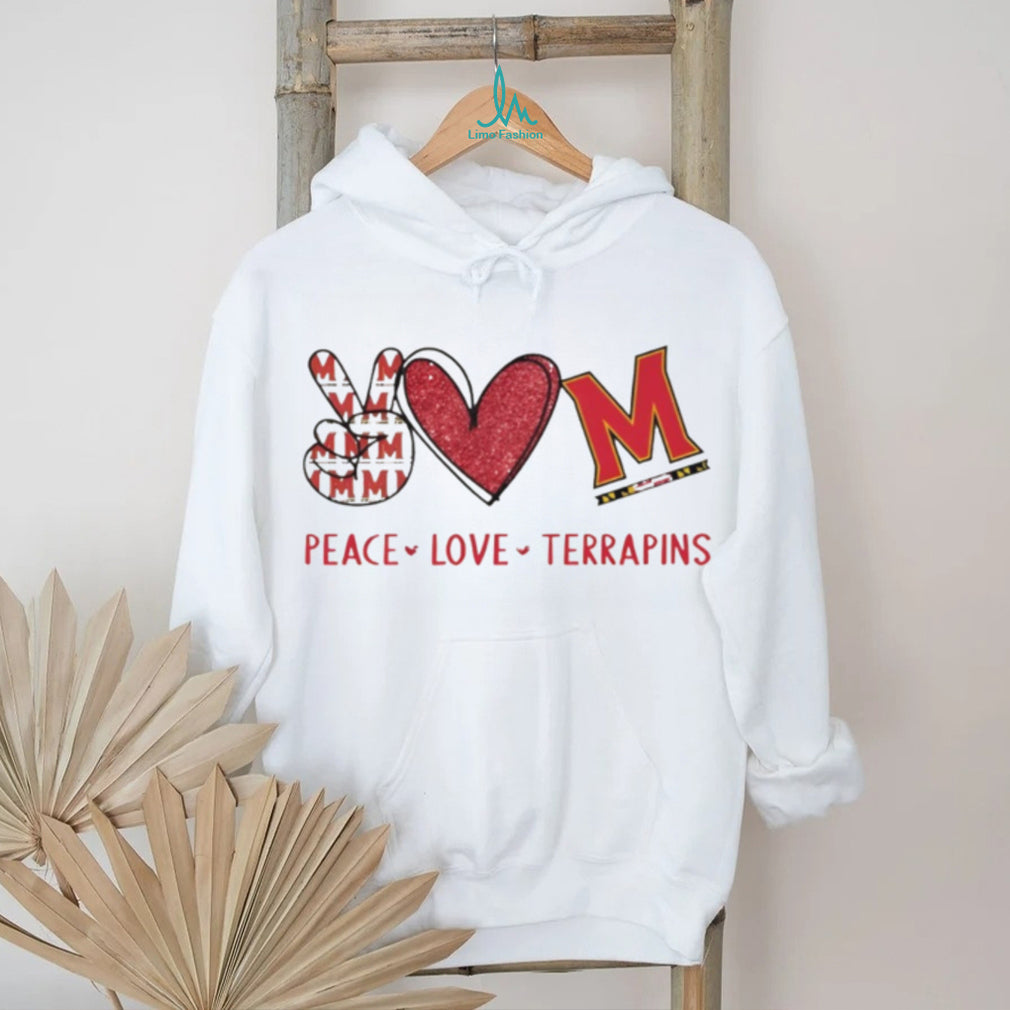 Peace Love Terrapins Maryland College Sports Fan T Shirt
