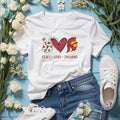 Peace Love USC Trojans Cardinal and Gold Fan T Shirt