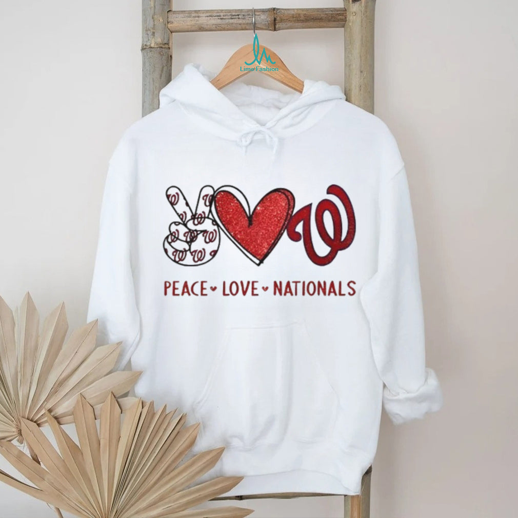 Peace Love Washington Nationals Baseball Logo Fan Graphic T Shirt