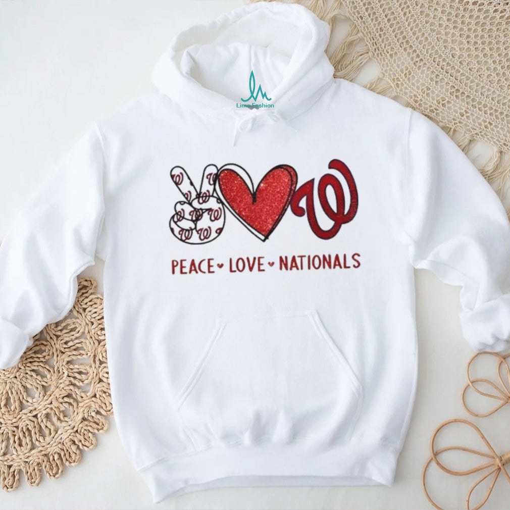 Peace Love Washington Nationals Baseball Logo Fan Graphic T Shirt