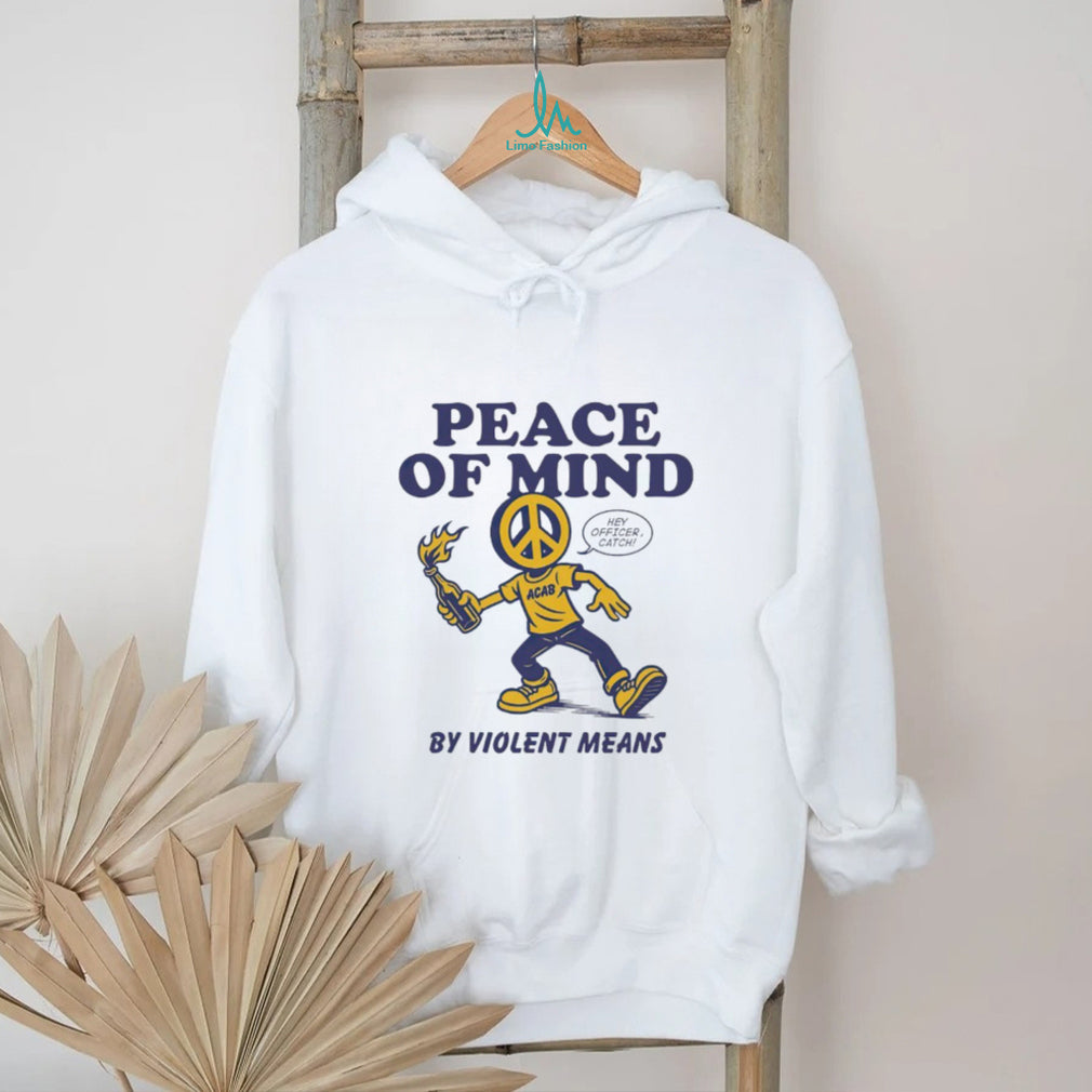 Peace Of Mind By Violent Means ACAB Peace Sign Character T Shirt