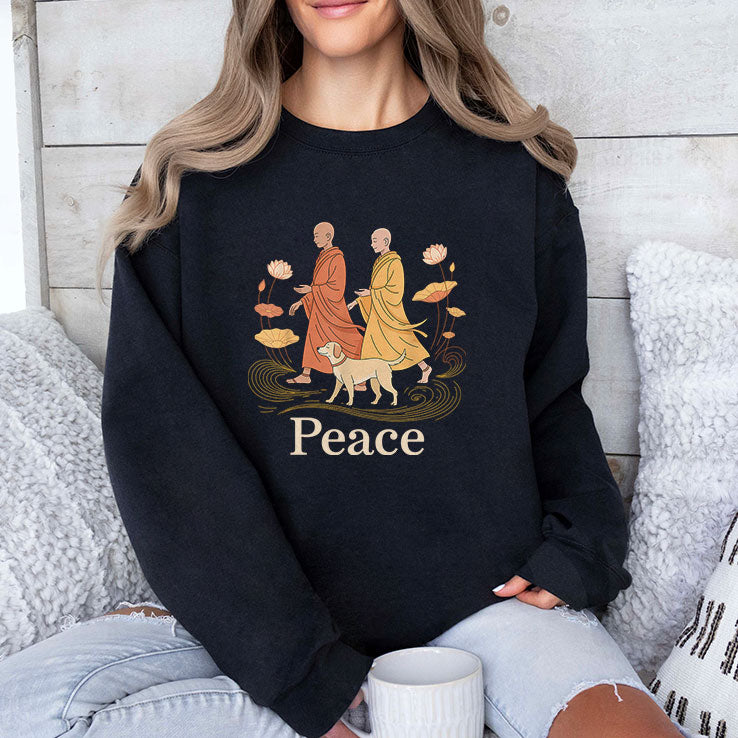 Peace Walking Buddhist Monks T Shirt