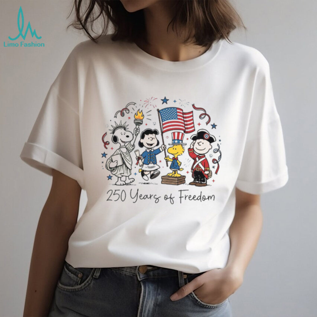 Peanuts 250 Years of Freedom Patriotic American Flag Shirt