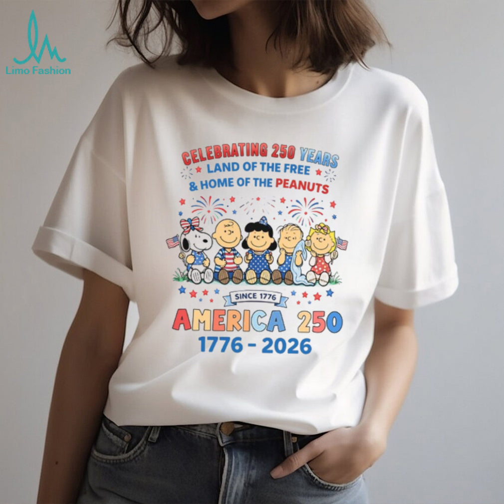 Peanuts America 250 Years Land of the Free T Shirt