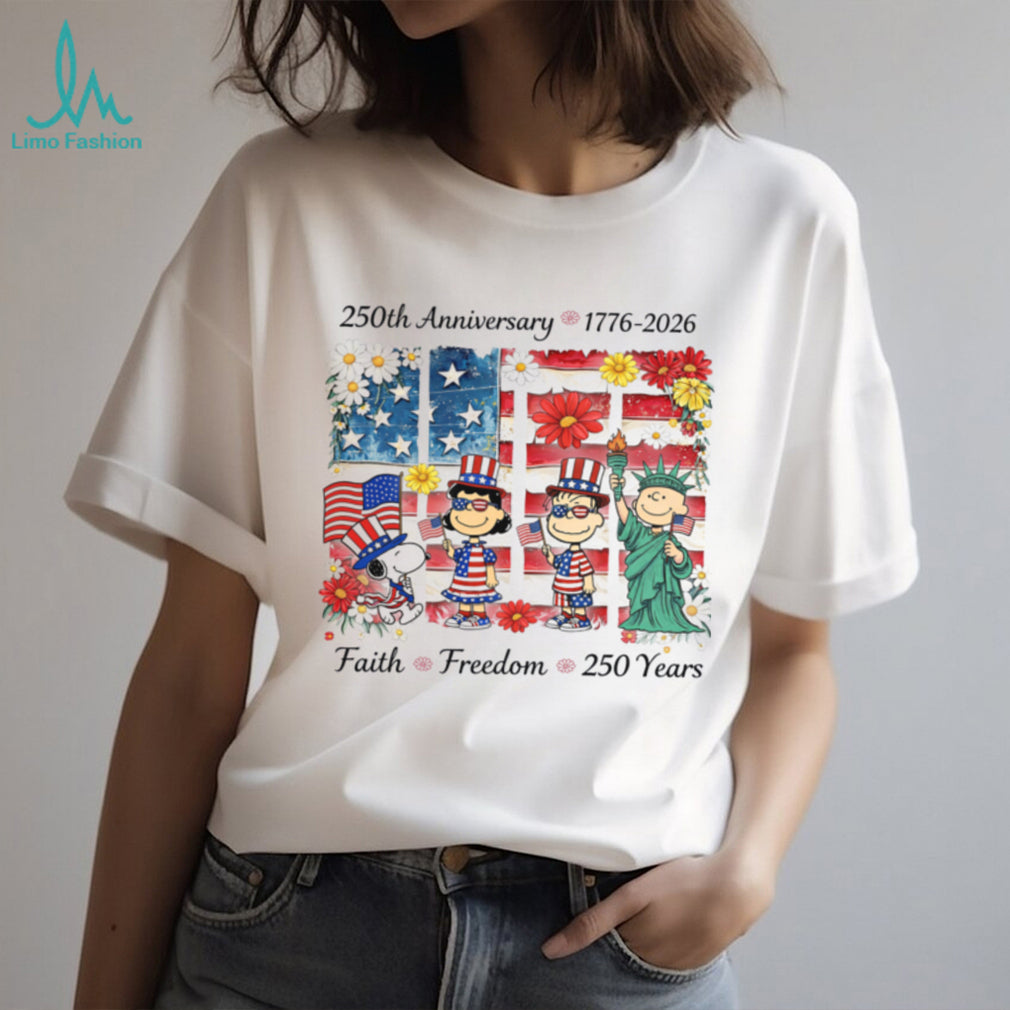 Peanuts Gang America 250th Anniversary T Shirt Faith Freedom 1776 2026