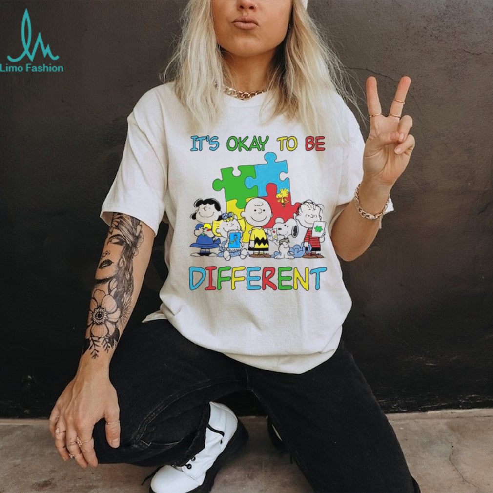 Peanuts Gang It’s Okay To Be Different Autism Awareness T Shirt