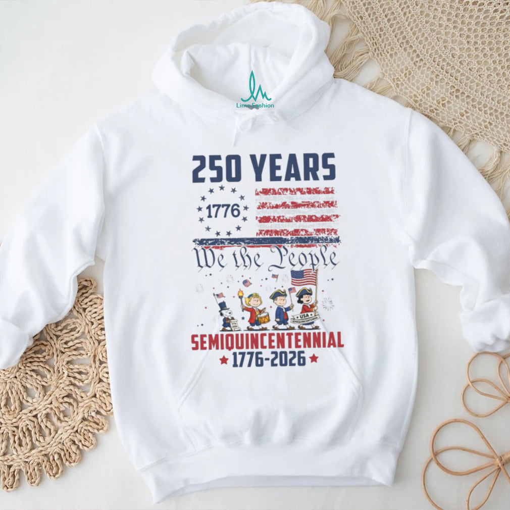 Peanuts Gang Semiquincentennial 250 Years 1776 2026 Patriotic Shirt