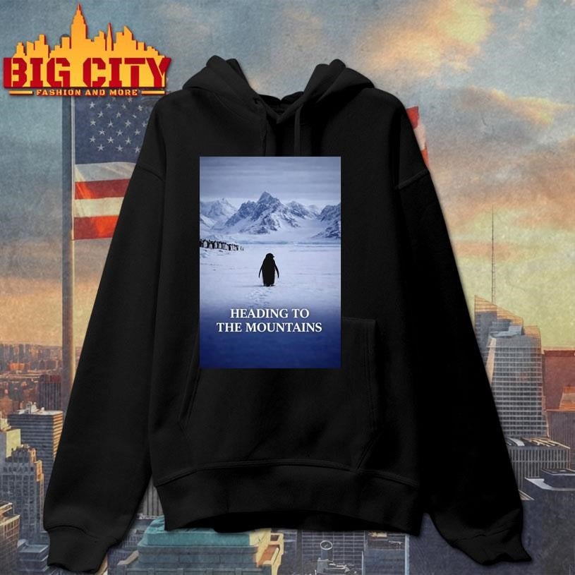Penguin Heading to the Mountains Meme Viral Adventure Shirt