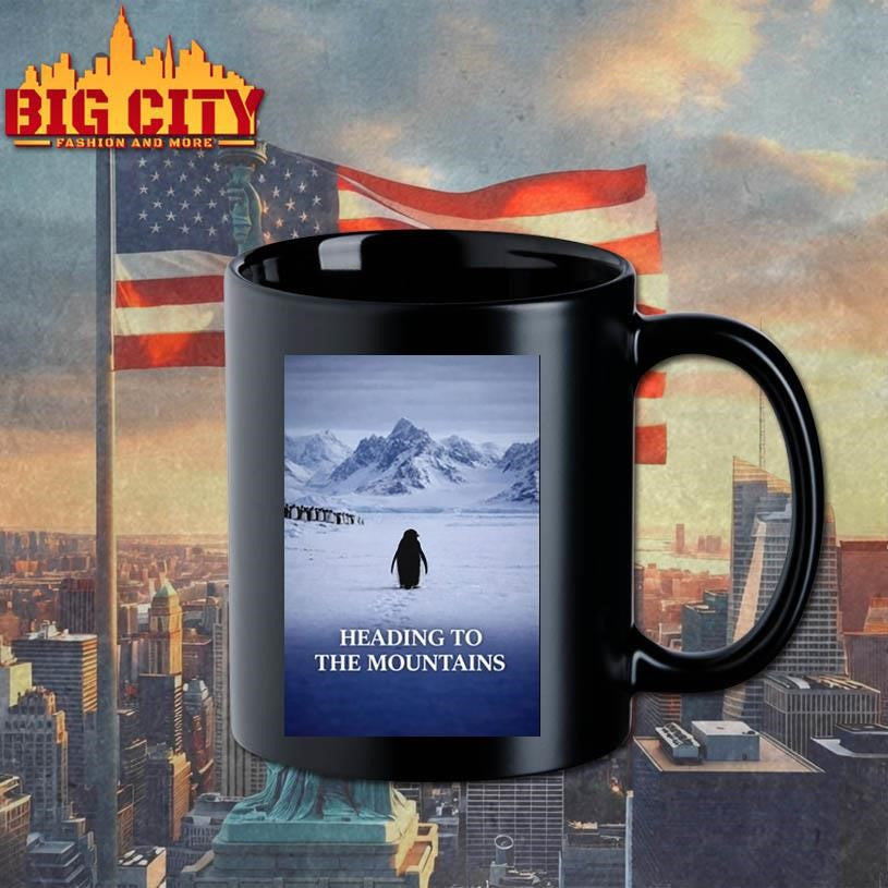 Penguin Heading to the Mountains Meme Viral Adventure Shirt