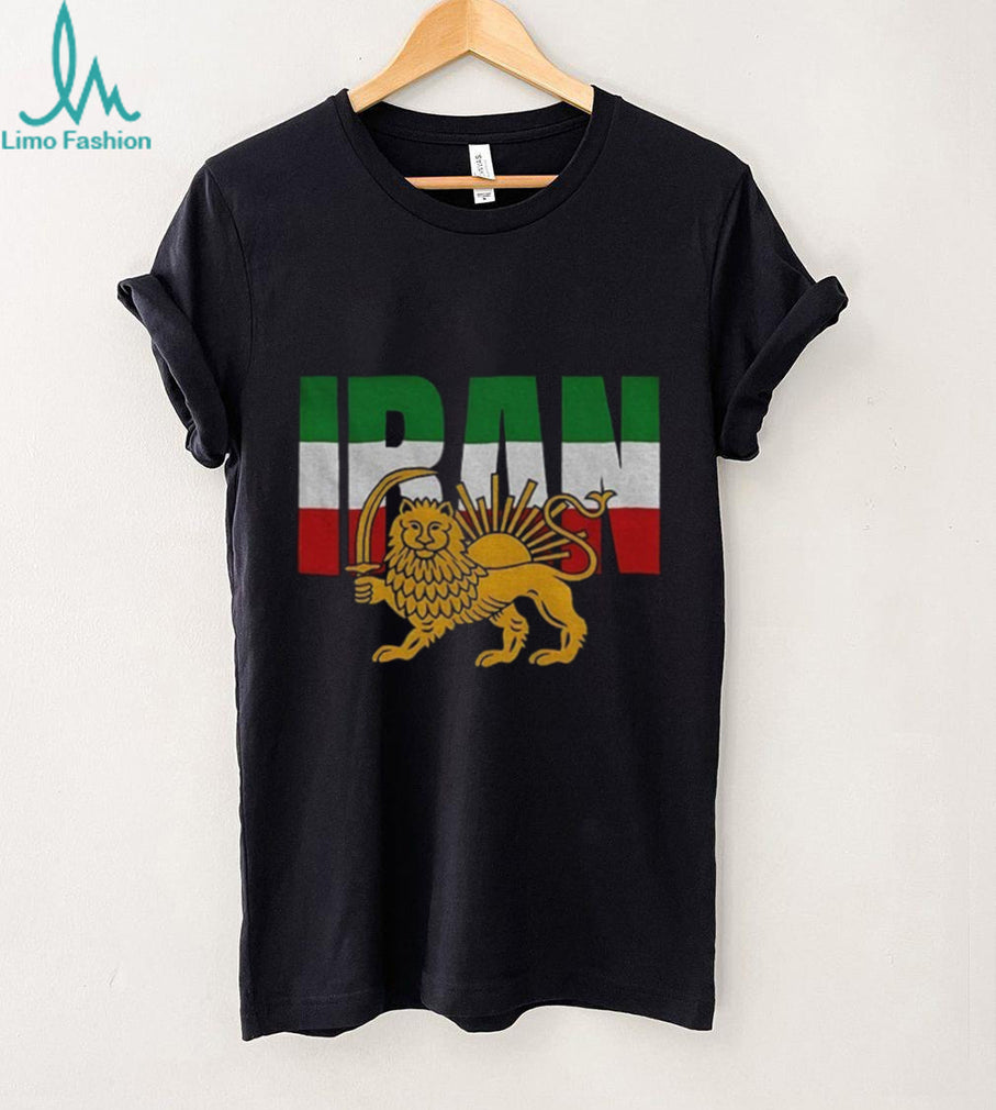 Persian Lion and Sun Iran Flag Patriotic Pride Graphic T Shirt