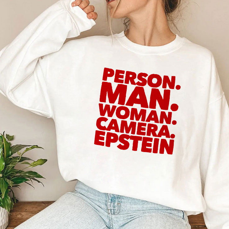 Person Man Woman Camera Epstein T Shirt