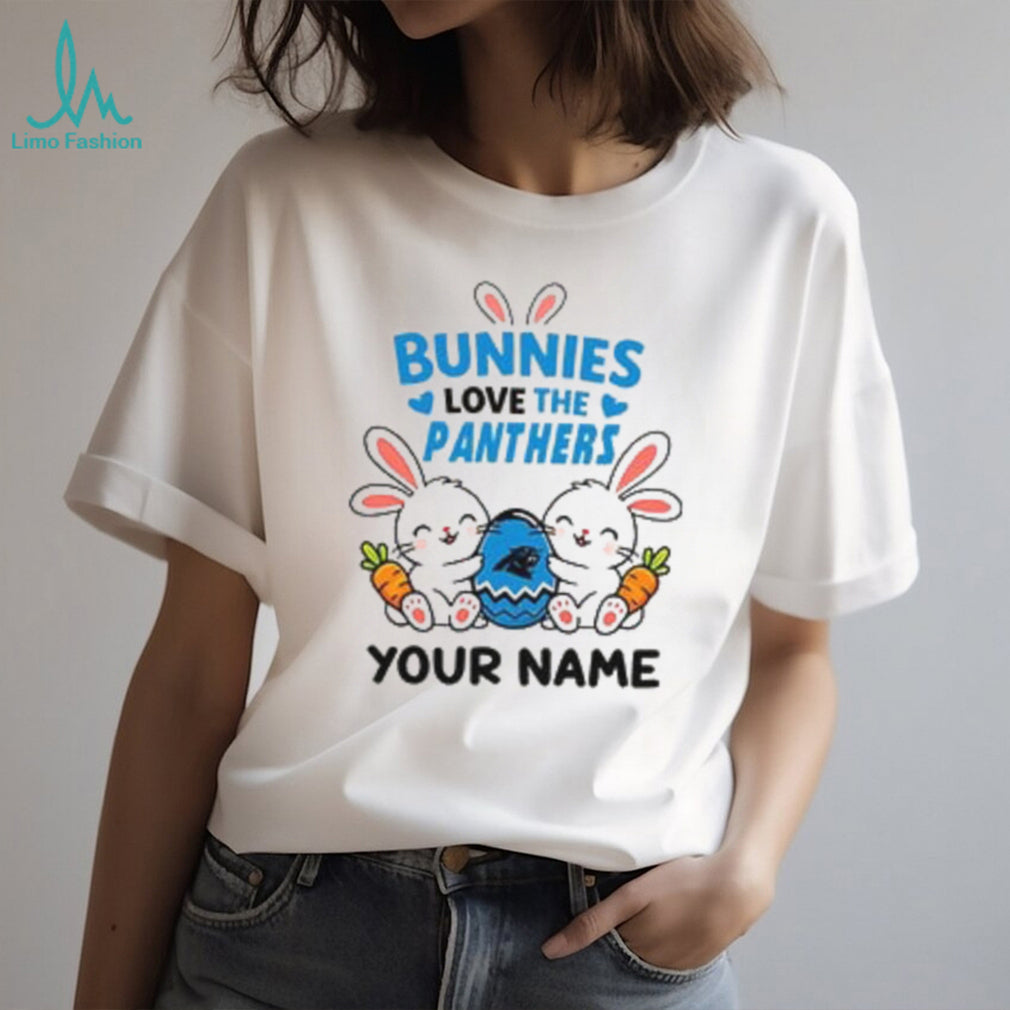 Personalized Carolina Panthers Easter Bunny Plush T Shirt