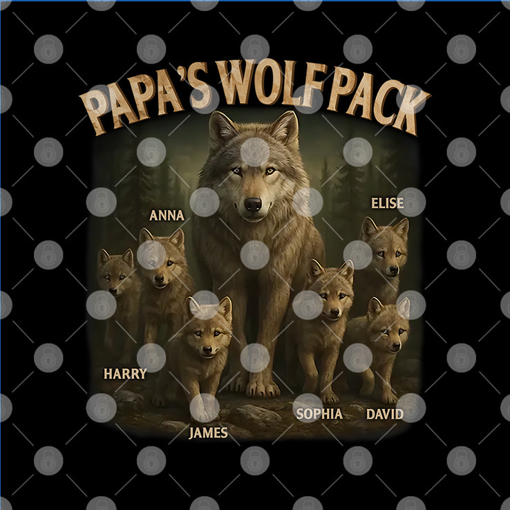 Personalized Papa’s Wolf Pack T Shirt