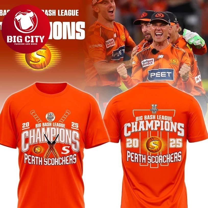 Perth Scorchers 2025 Big Bash League Champions Two Sided Shirt