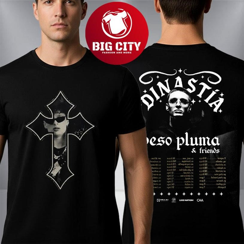 Peso Pluma Dinastia Tour 2026 North America Schedule Tour Dates Two Sided Shirt