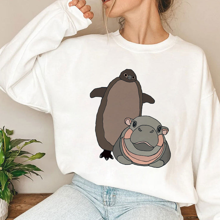 Pesto The Penguin And Moo Deng The Baby Hippo Shirt