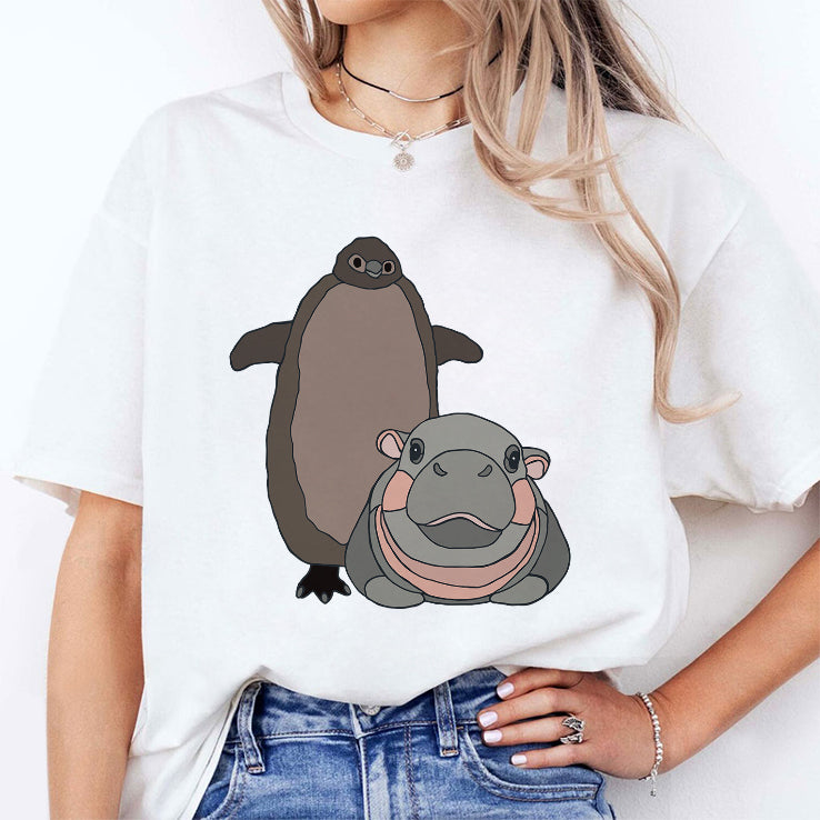 Pesto The Penguin And Moo Deng The Baby Hippo Shirt