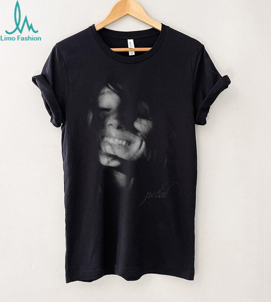 Petal Smile Monochrome Portrait Graphic T Shirt Aesthetic Minimalist Art Shirt