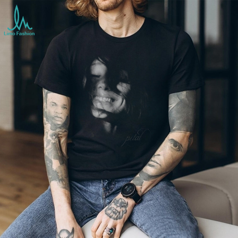 Petal Smile Monochrome Portrait Graphic T Shirt Aesthetic Minimalist Art Shirt