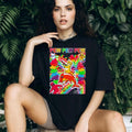 Pew Pew Pew Rainbow Cat Riding Dolphin Vaporwave Aesthetic T Shirt