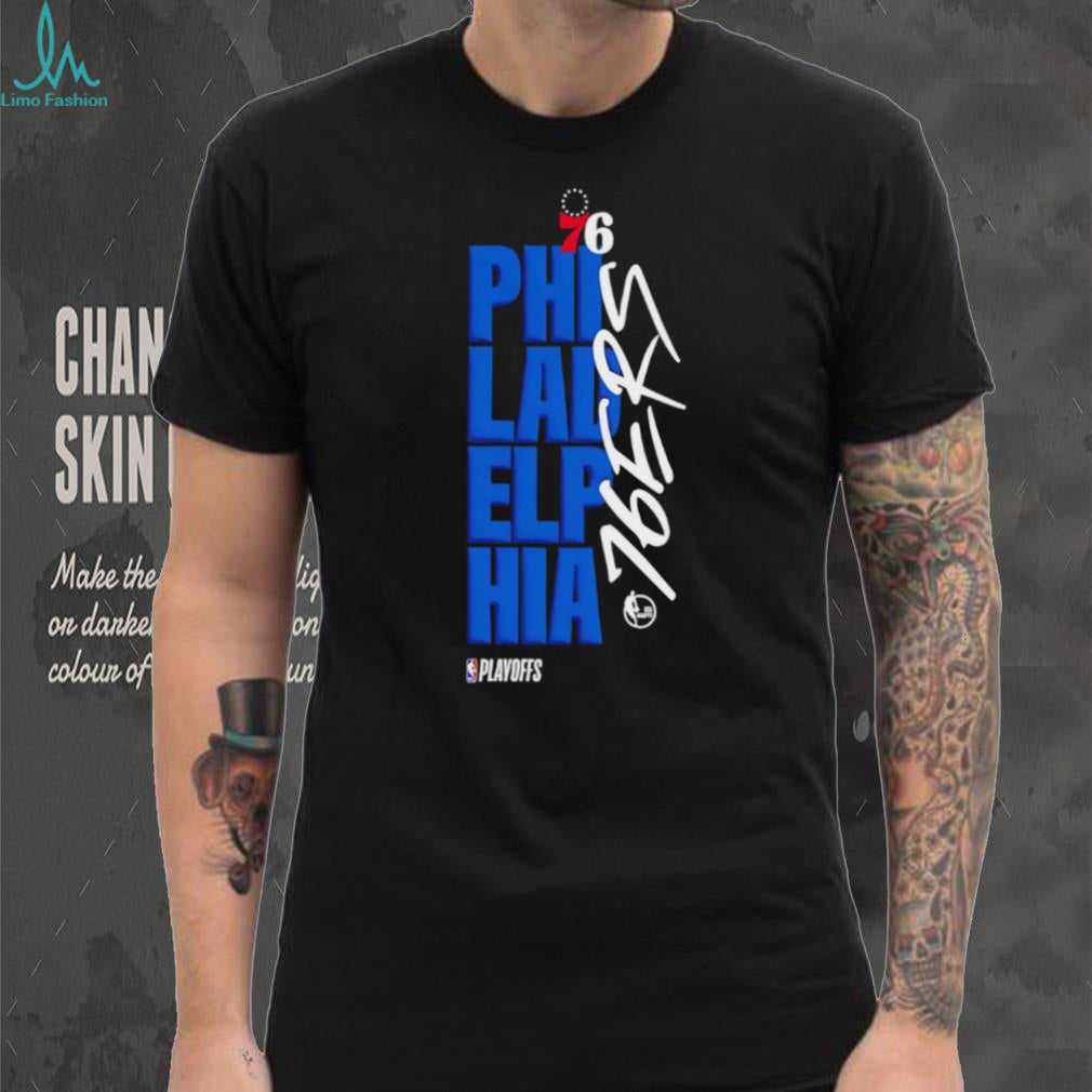 Philadelphia 76ers NBA Playoffs Vertical Logo Basketball T Shirt