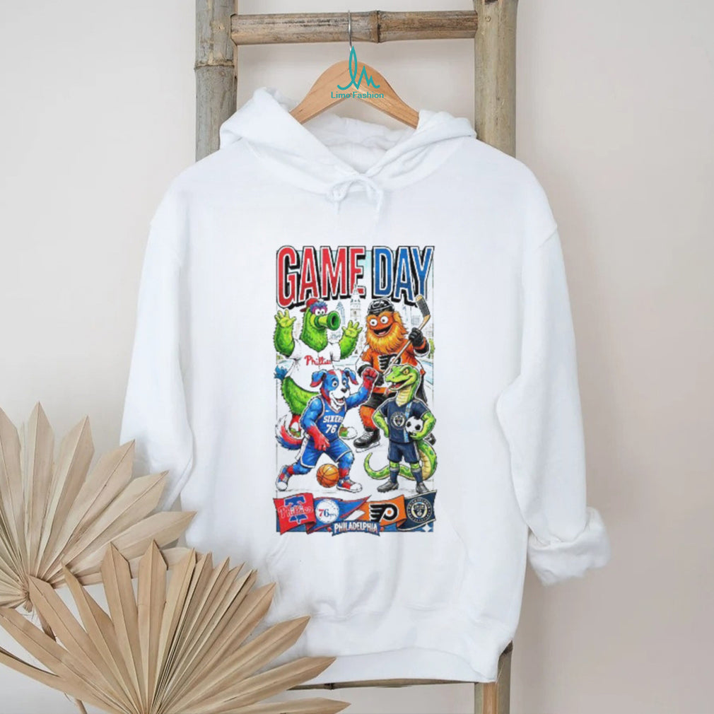 Philadelphia City of Champions Gameday Mascots T Shirt All Philly Teams Graphic T shirt