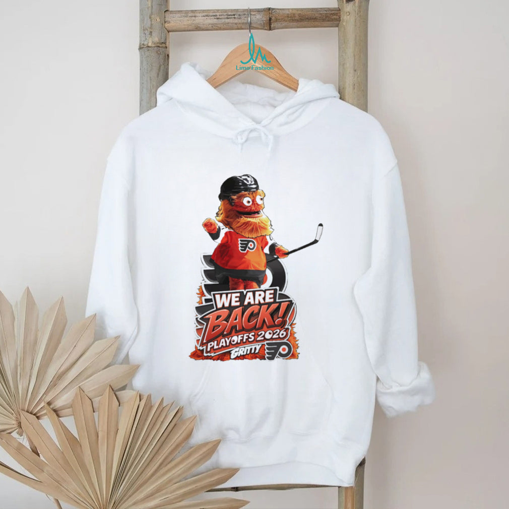 Philadelphia Flyers Gritty We Are Back Playoffs 2026 White Graphic T Shirt