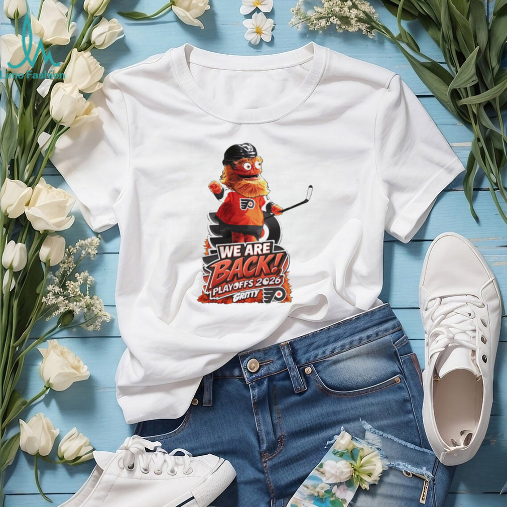 Philadelphia Flyers Gritty We Are Back Playoffs 2026 White Graphic T Shirt