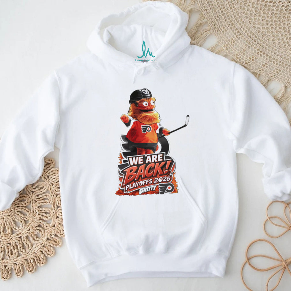 Philadelphia Flyers Gritty We Are Back Playoffs 2026 White Graphic T Shirt