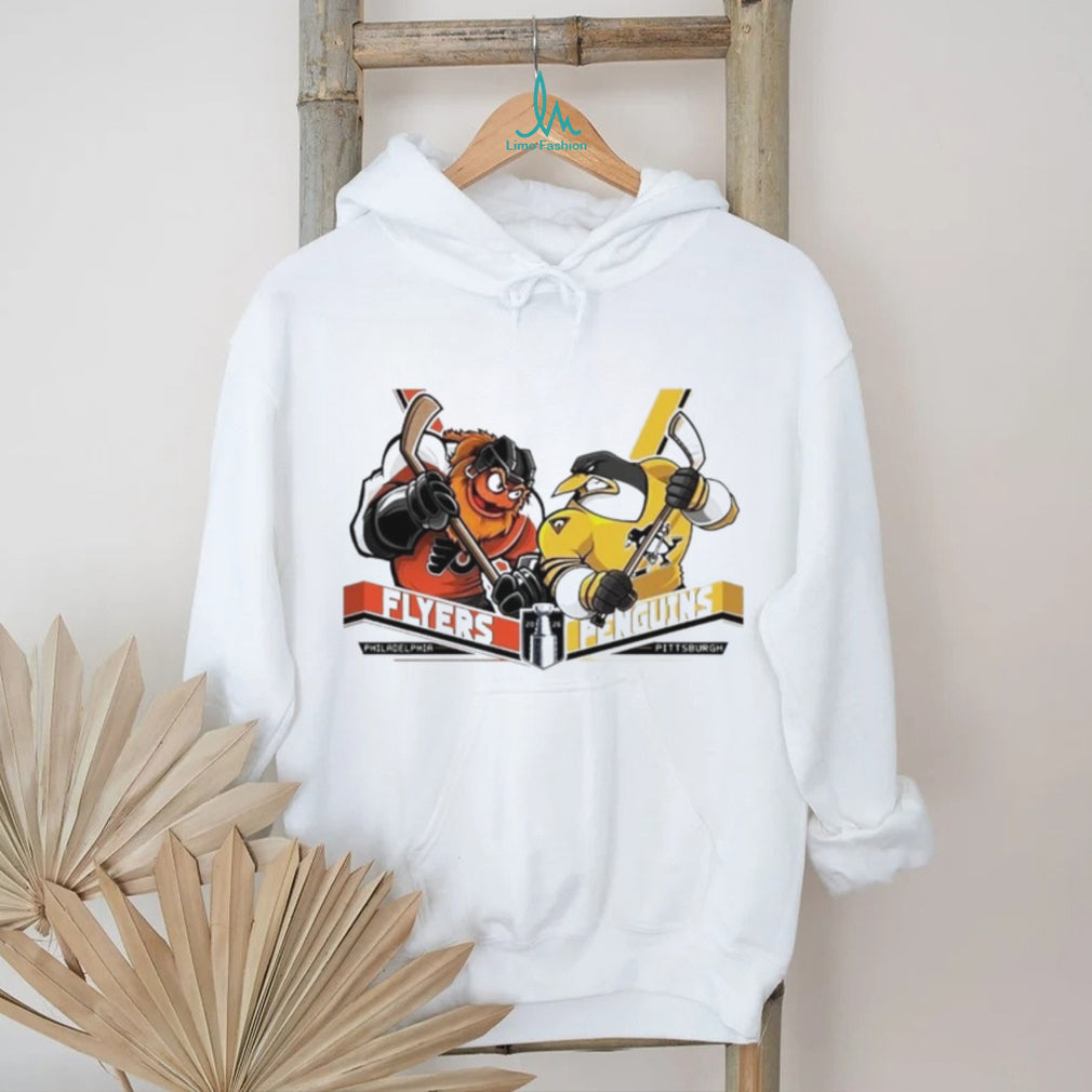 Philadelphia Flyers vs Pittsburgh Penguins Gritty & Penguin NHL Rivalry T Shirt