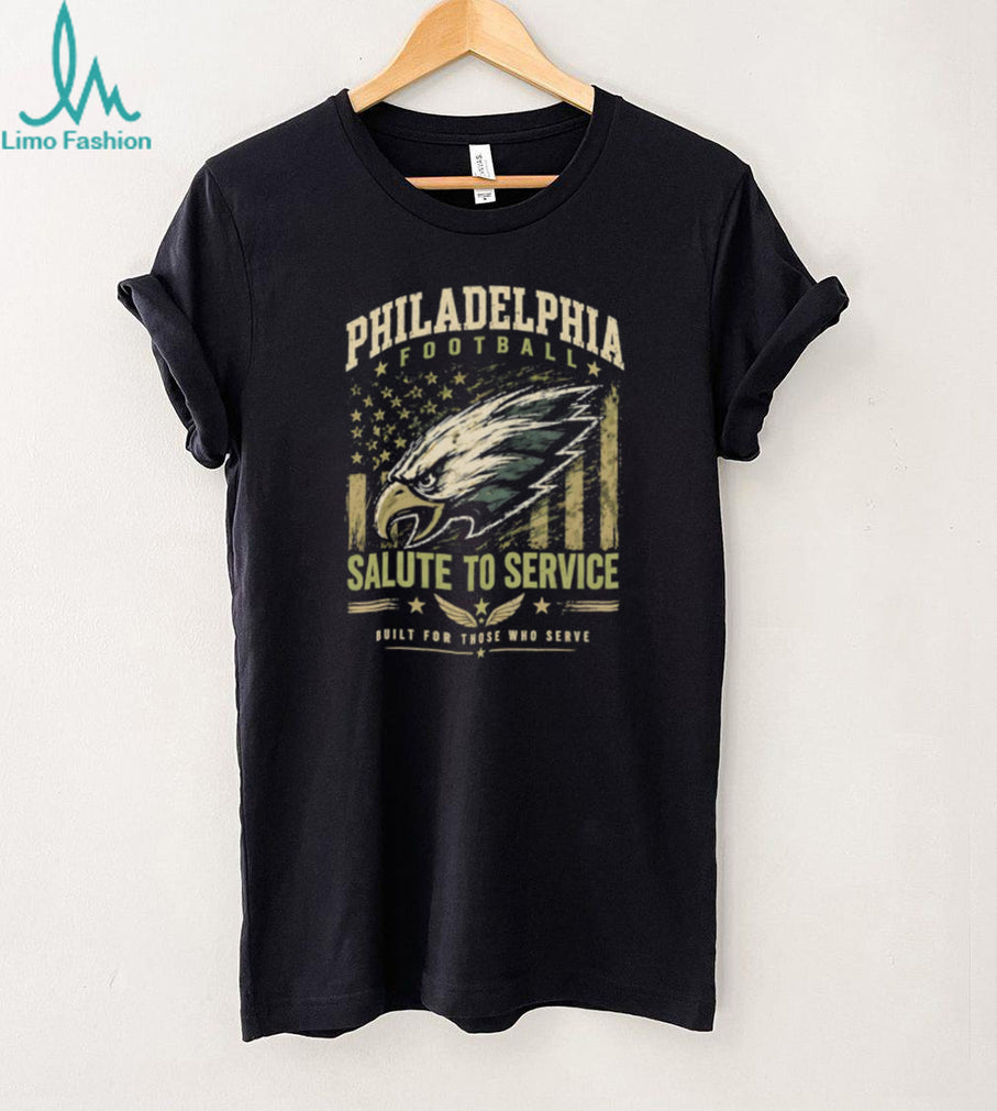 Philadelphia Football Salute To Service Eagle Flag Veteran T Shirt